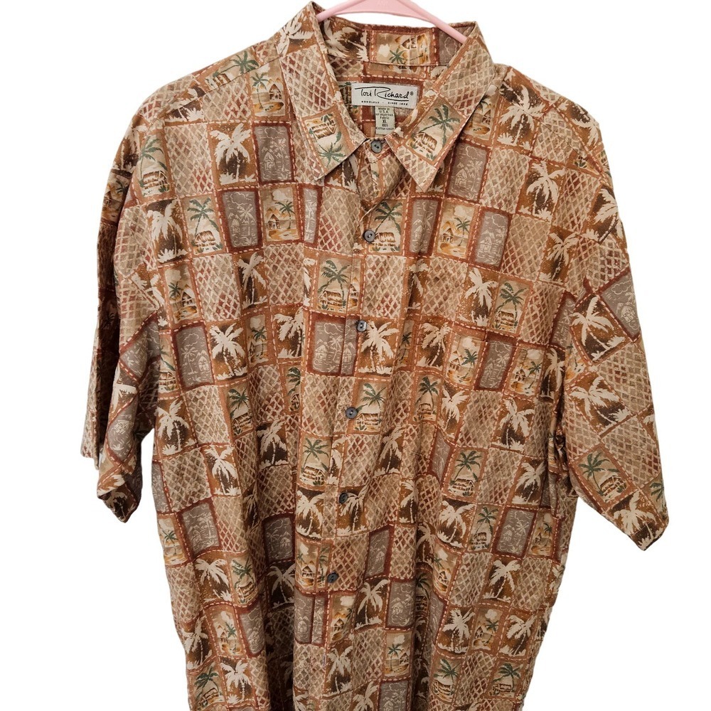 Men's Tori Richards Palm Treeโ Hawiian Size XL